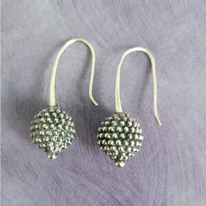 LAGOS Silver Textured Drop Earrings